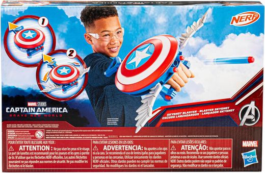 Bouclier Nerf Marvel Captain America, pistolet à fléchettes