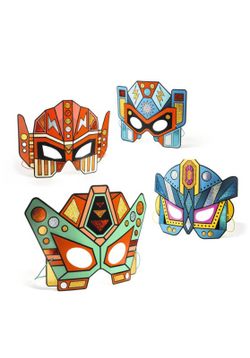 DIY Super Robots Masks To Metalize - Djeco