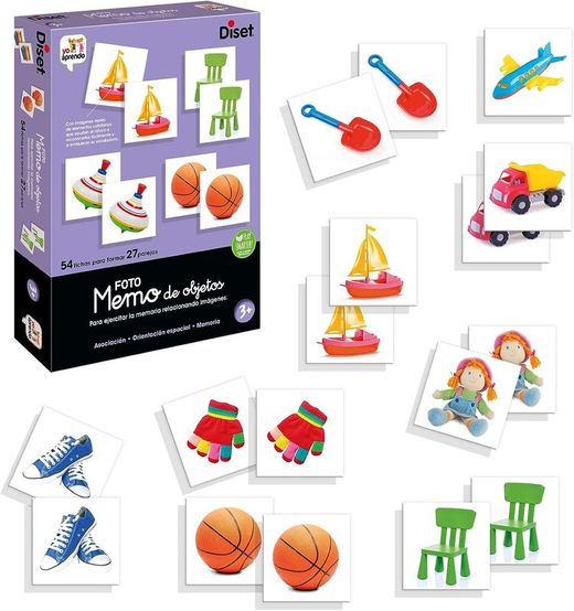 Memo Photo Objects - 54 Piezas - Juego De Memoria