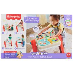 Mesa De Actividades 4 En 1 Y Caballete De Fisher-Price, Juguete Electrónico De Aprendizaje Para Bebés Y Niños Pequeños, Versión Multilingüe