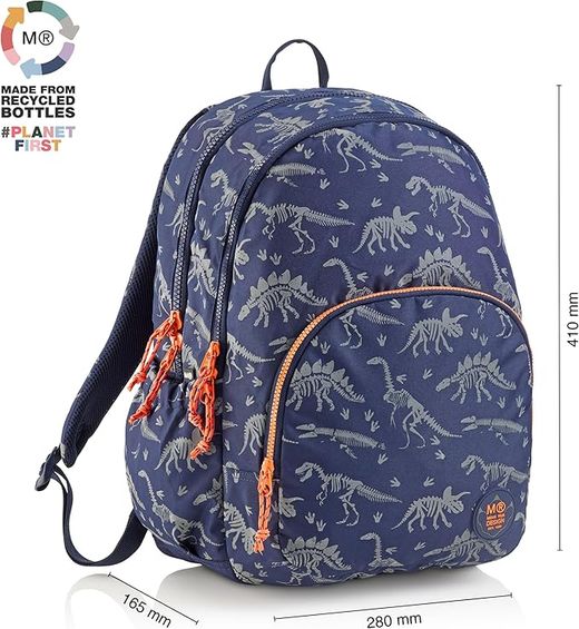 Triple Backpack - Oslo Dinoworld - Glow in the Dark - Miquelrius