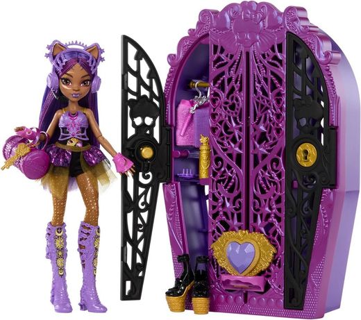 Monster High Skulltimate Secrets Muñeca Clawdeen Wolf con Armario