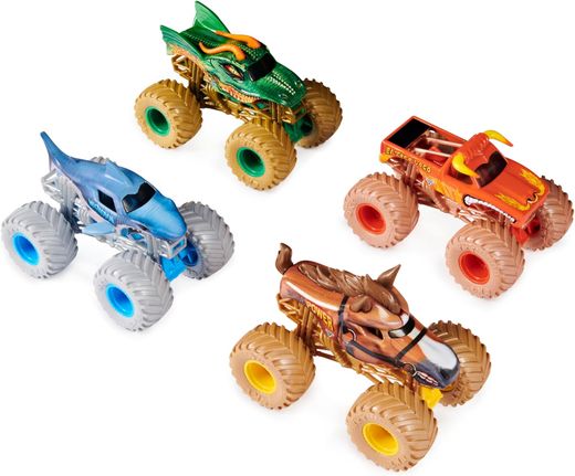 Pacote Monster Jam com 4 carros Power Beasts