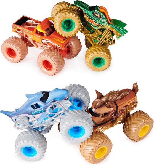 Pacote Monster Jam com 4 carros Power Beasts