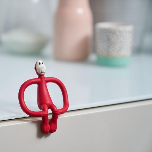 Anneau de dentition pour bébé Matchstick Monkey Red Rubine