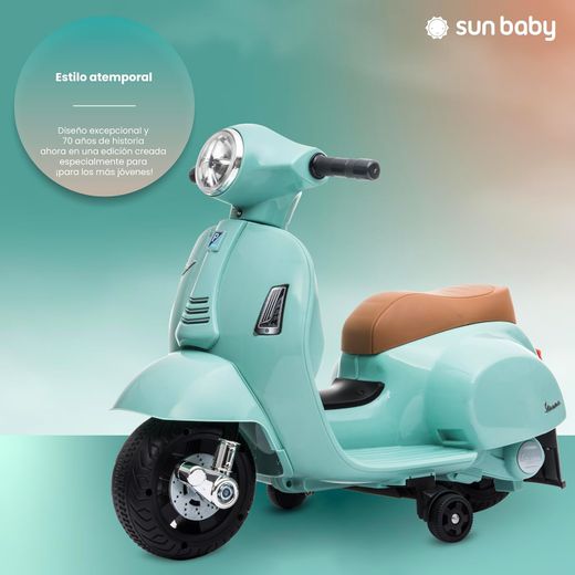 Trottinette électrique Vespa verte 12V pour enfants