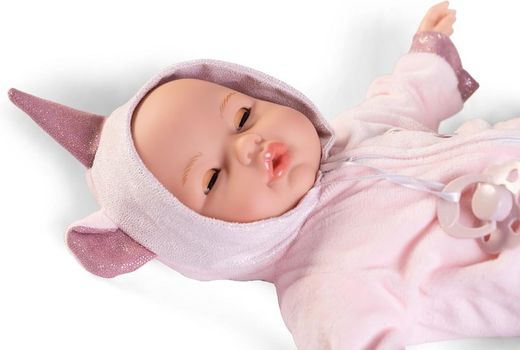 Boneca Bimba Lagrimitas 37 cm com fantasia de unicórnio - Antonio Juan