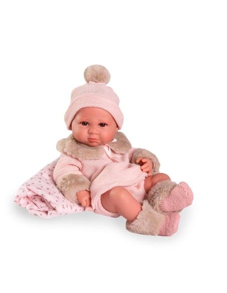 Muñeca Bebé Recién Nacida Luca 42 Cm Con Mantita de Flores - Antonio Juan