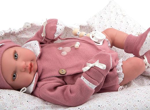 Muñeca Reborn 45 Cm Mia con Saco de Dormir - Arias