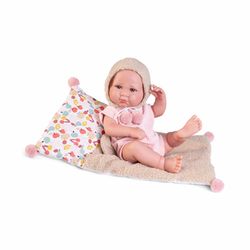 Poupée bébé Luca avec lit ours - Sexuée 42 cm