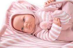 Ensemble poupée nouveau-né Nica tricoté et Toquilla 42 cm - Antonio Juan