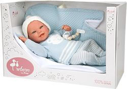 Muñeco Bebé Reborn Paulo Azul 40 cm con Manta - Arias