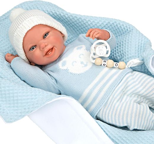 Кукла-младенец Пауло Блю, 40 см, с одеялом - Arias