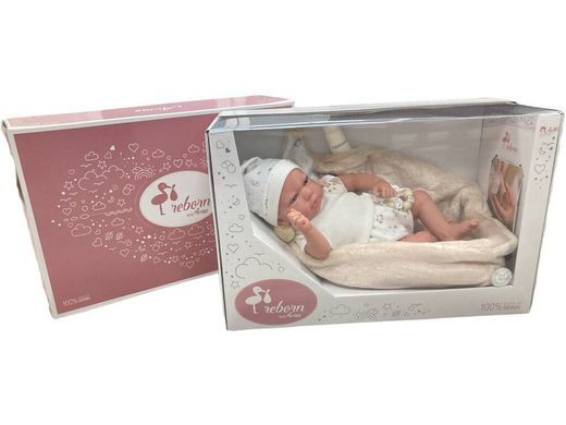 Muñeco Reborn 40 cm. - Aday Beige Con Capazo Tela - Arias
