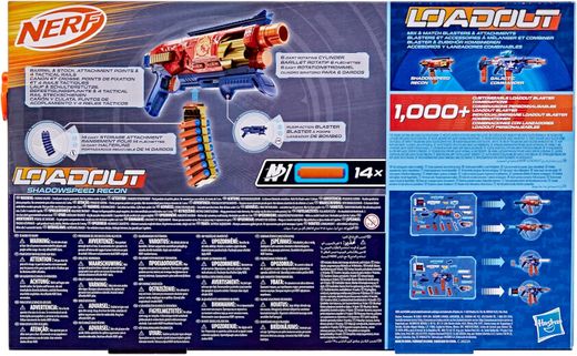 Nerf Loadout Shadowspeed Recon Blaster с 14 дротиками