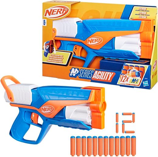 Pistolet Nerf série N Agility avec 12 fléchettes
