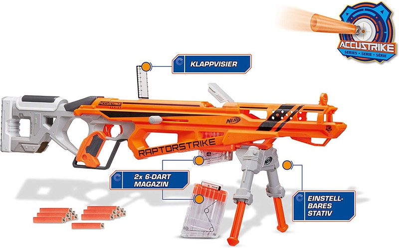 Nerf N-Strike Elite AccuStrike RaptorStrike, Includes 18 Darts, Ages 8 and  up