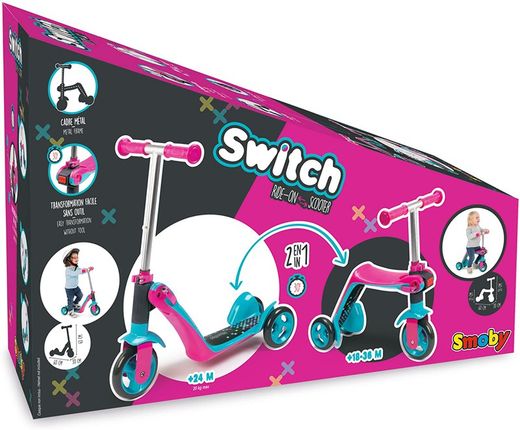 Patinete reversible 2en1 rosa