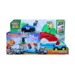 Paw Patrol - The Dino Movie - Trailer Convertible En Cuartel General - Luz Y Sonidos