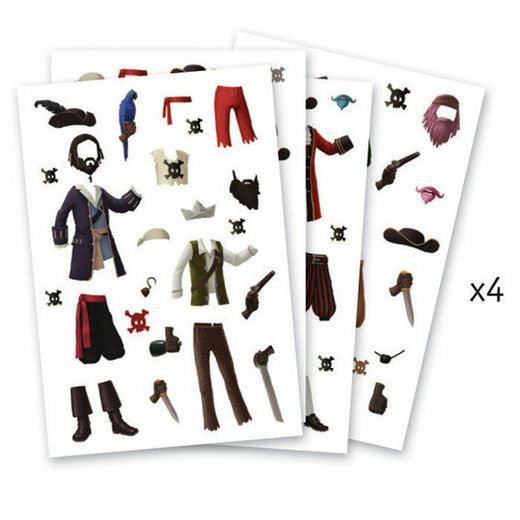 Adesivos de pirata reposicionáveis ​​- Djeco