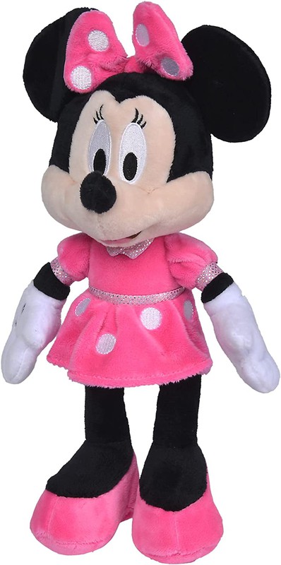 Peluche Disney - Minnie Mouse avec robe rose 25 cm — Juguetesland