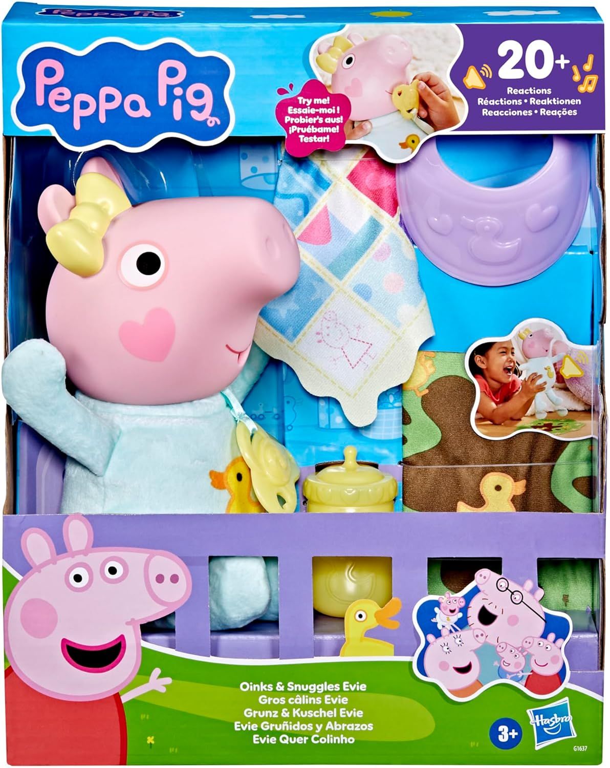 Peppa Pig Evie Gruñidos y Abrazos de 20 Cm