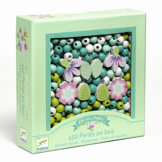 Perlas De Madera - Hojas Y Flores - Djeco