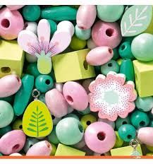 Perlas De Madera - Hojas Y Flores - Djeco