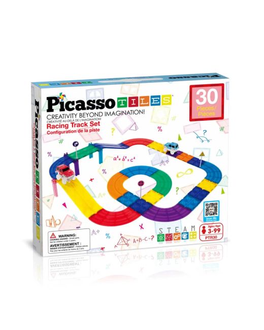 Picasso Tiles Magnetic Race Track 30 Pieces + 2 Cars
