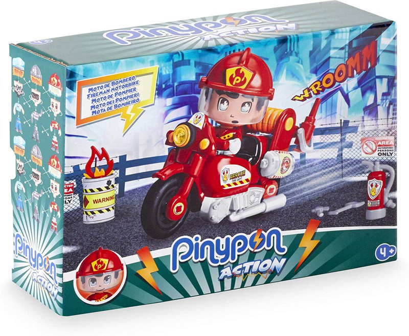 Pinypon FIREMAN Action Figure with 3 Accessories 