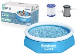 Piscina Desmontable Hinchable + Depuradora - Fast Set Aro - 244x61 - Bestway