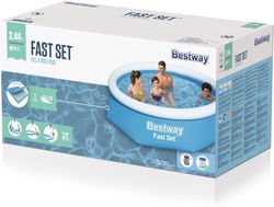 Piscina Desmontable Hinchable + Depuradora - Fast Set Aro - 244x61 - Bestway