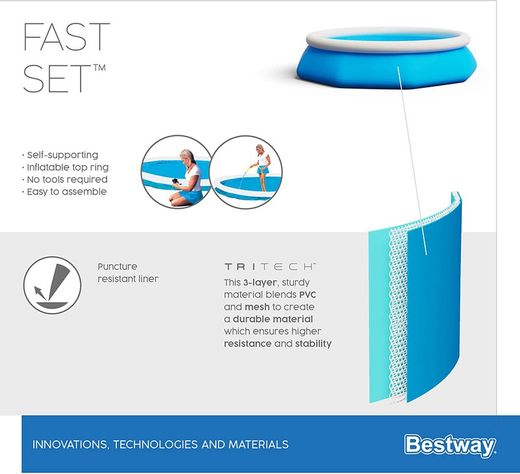 Abnehmbarer aufblasbarer Pool - Fast Set - 305x76 - Bestway