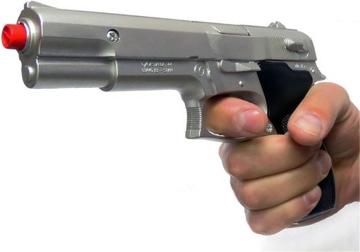 Silberne 8-Schuss-Polizeipistole – Gonher