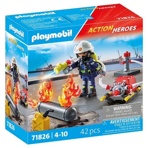 Playmobil Action Heroes – Feuerwehrmann mit Wasserpumpe