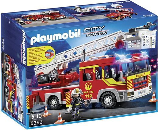 Playmobil - Feuerwehrauto mit Leiter, Licht und Ton