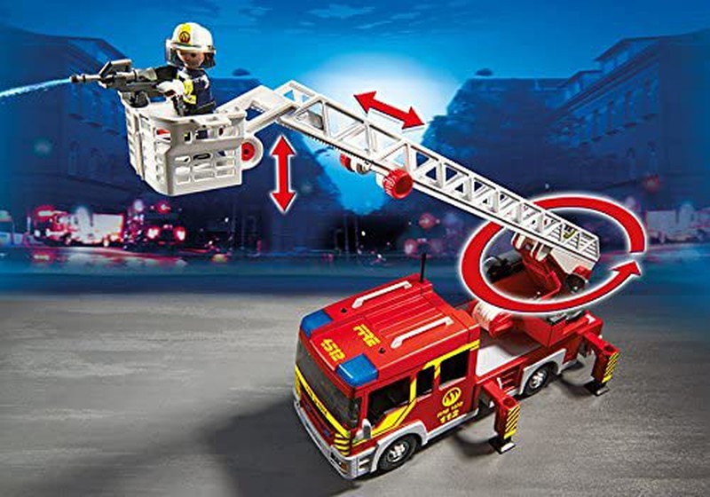 Playmobil - Camion de pompiers avec échelle, lumières et son