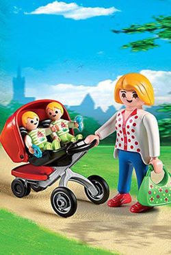 Playmobil City Life Maman avec chariot de jumeaux — Juguetesland
