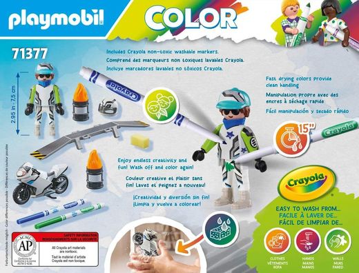 Motocicleta Playmobil Color Crayola