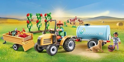 Playmobil Country - Traktor mit Anhänger und Tankwagen