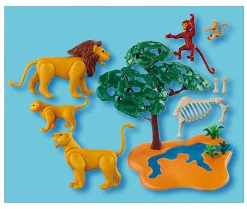 Playmobil Famiglia di leoni e scimmie — Juguetesland