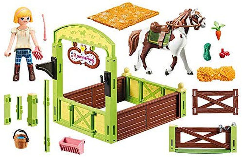 Playmobil 123 petite fille avec son chariot et son poney