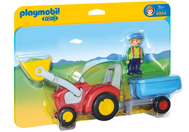 Playmobil - Tracteur Avec Remorque Playmobil 1.2.3 — Juguetesland