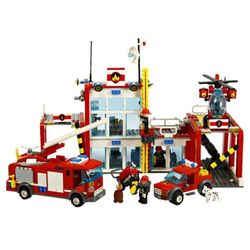 Playset Caserma dei pompieri da 874 pezzi - Gudi