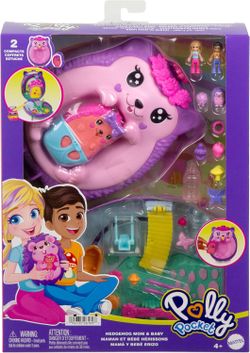 Polly Pocket Playset Bolso Mamá y Bebé Erizo 2 en 1