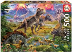 Puzzle 500 pièces, rencontre avec les dinosaures - Educa