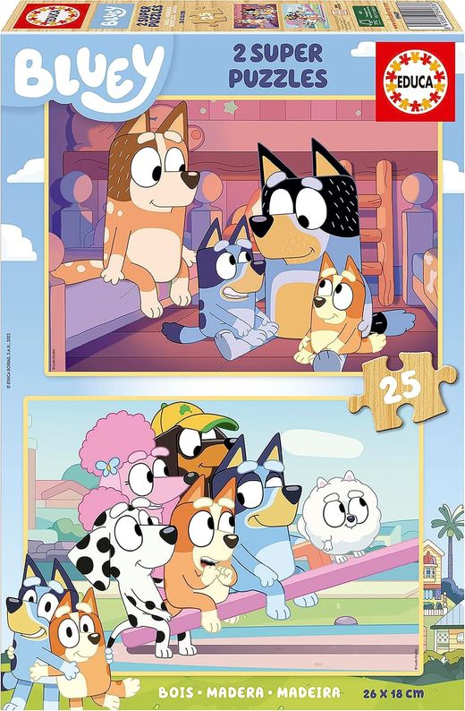 Пазл Bluey, деревянный, 2 x 25 деталей - Educa