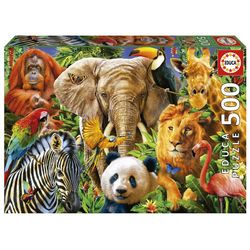 Puzzle - Collage Animales Salvajes - 500 Piezas - Educa