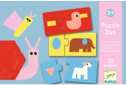 Puzzle Dúo Formas Y Animales - Djeco