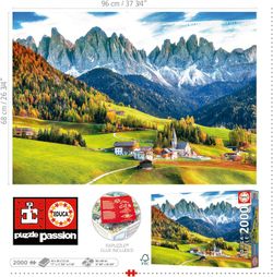 Puzzle - Panoramic Autumn in the Dolomites - 2000 Pieces - Educa